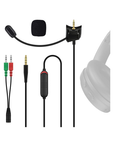 Micrófono Boom QC45 Gneinour con Divisor Y 3.5mm para Juegos