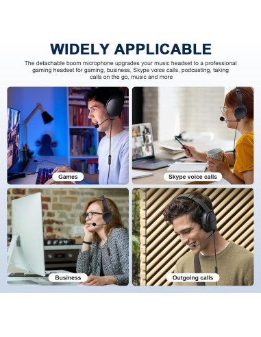 Micrófono Boom QC45 Gneinour con Divisor Y 3.5mm para Juegos