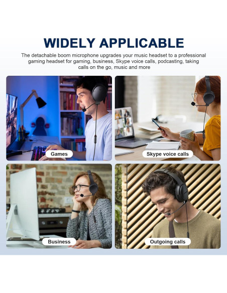 Micrófono Boom QC45 Gneinour con Divisor Y 3.5mm para Juegos