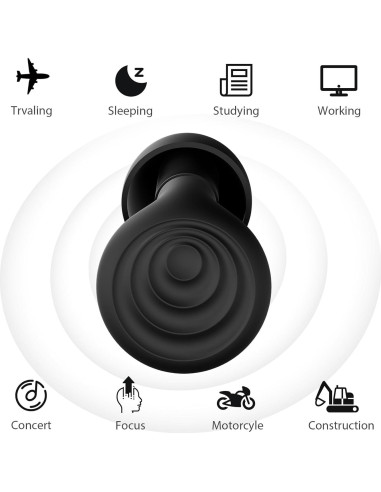 Tapones para oídos Yawsoy negros, reutilizables, 25-33dB