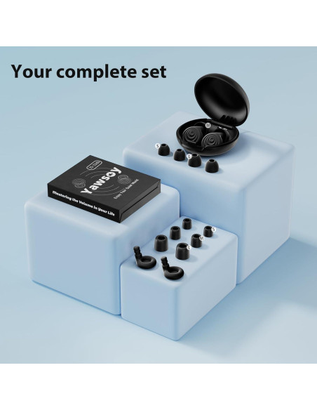 Tapones para oídos Yawsoy negros, reutilizables, 25-33dB