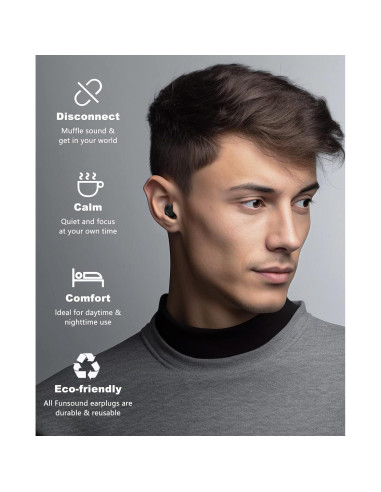 Tapones para oídos FUNSOUND reutilizables - 7 pares, NRR 24-27 dB