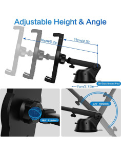 Soporte de Tablet para Coche YOOZ con Ventosa Ajustable 4-13" 2