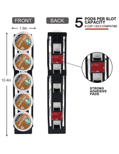 Soporte para 15 cápsulas de café K-Cup SUNGRACE - Negro, 3 unidades