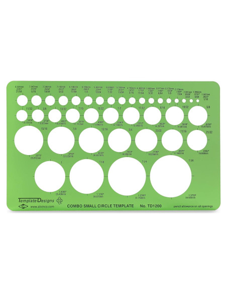 Plantilla de Guía Circular ALVIN TD1200 - 39 Círculos Verde