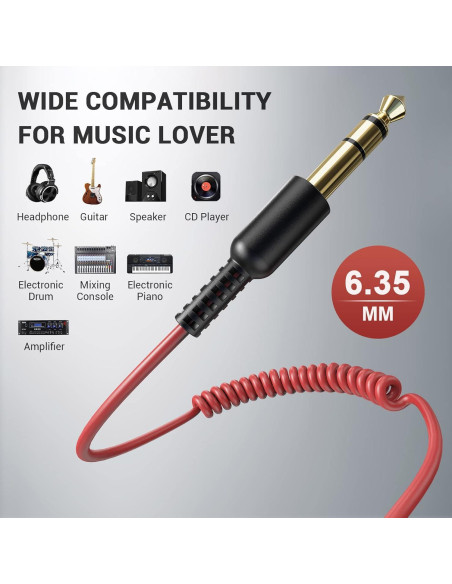 Cable Adaptador Estéreo OneOdio 6.35mm a 3.5mm 2m-3m