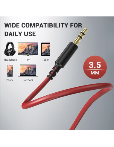 Cable Adaptador Estéreo OneOdio 6.35mm a 3.5mm 2m-3m