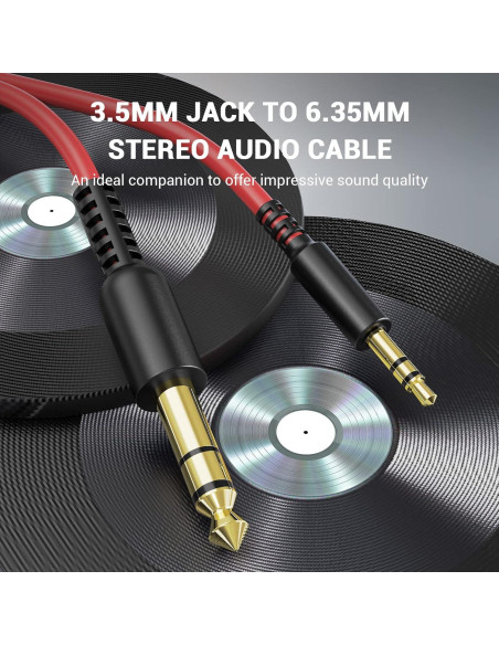 Cable Adaptador Estéreo OneOdio 6.35mm a 3.5mm 2m-3m