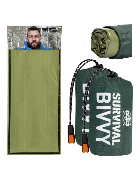 Bivvy de Emergencia Monterra - Saco de Dormir Mylar 1 Persona