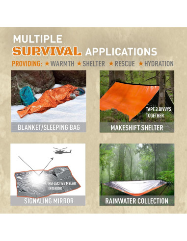 Bivvy de Emergencia Monterra - Saco de Dormir Mylar 1 Persona