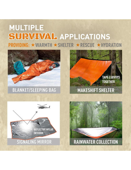 Bivvy de Emergencia Monterra - Saco de Dormir Mylar 1 Persona