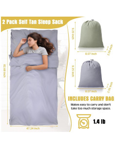 2 Forros de Saco de Dormir SmoothNovelty Microfibra 120x210cm 2