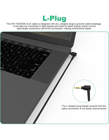 Cable de Auriculares de Reemplazo Lusgawer 150cm Negro