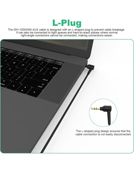 Cable de Auriculares de Reemplazo Lusgawer 150cm Negro