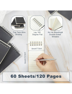 Cuadernos Espiral Tenceur 2 Pcs 120 Páginas Rayadas Negro 2