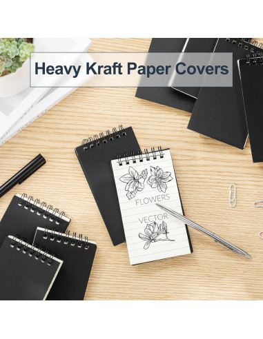 Cuadernos Espiral Tenceur 2 Pcs 120 Páginas Rayadas Negro