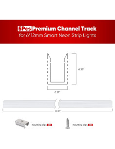 Soporte de Montaje Aluminio Shine Decor 1M para Luces LED 6x12mm 2