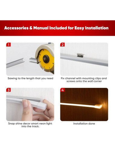 Soporte de Montaje Aluminio Shine Decor 1M para Luces LED 6x12mm