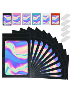 150 Bolsas Mylar Holográficas 6x9 GcFoir Reutilizables A Prueba de Olores