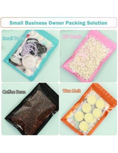 150 Bolsas Mylar Holográficas 6x9 GcFoir Reutilizables A Prueba de Olores