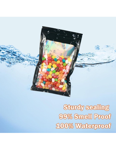 150 Bolsas Mylar Holográficas 6x9 GcFoir Reutilizables A Prueba de Olores