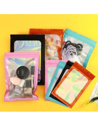 150 Bolsas Mylar Holográficas 6x9 GcFoir Reutilizables A Prueba de Olores