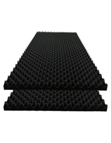 Paquete de 2 Paneles Acústicos de Espuma de Huevo 121.9x61x5cm Negro