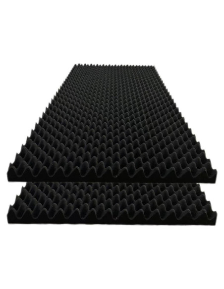 Paquete de 2 Paneles Acústicos de Espuma de Huevo 121.9x61x5cm Negro