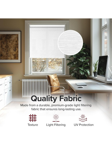 Persiana enrollable sin cordones CHICOLOGY 53x183 cm blanca