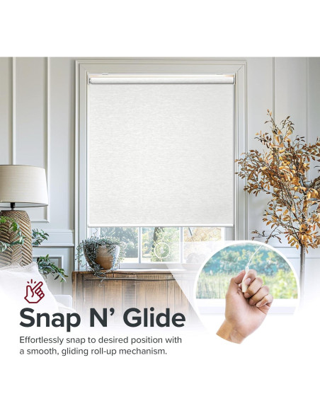 Persiana enrollable sin cordones CHICOLOGY 53x183 cm blanca