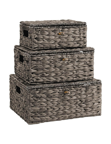 Juego de 3 Cestas de Almacenamiento Ollieroo de Jacinto de Agua