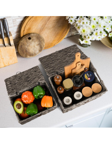 Juego de 3 Cestas de Almacenamiento Ollieroo de Jacinto de Agua