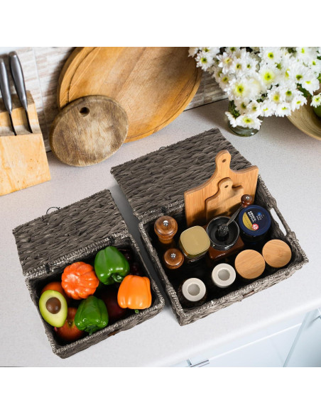 Juego de 3 Cestas de Almacenamiento Ollieroo de Jacinto de Agua