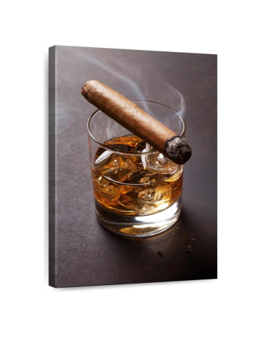 Arte de Pared Lienzo ElephantStock Cigarro en Vaso 30x20 cm