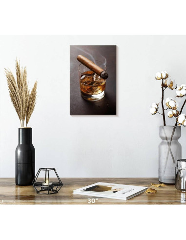 Arte de Pared Lienzo ElephantStock Cigarro en Vaso 30x20 cm