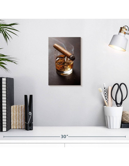 Arte de Pared Lienzo ElephantStock Cigarro en Vaso 30x20 cm