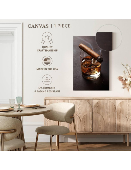 Arte de Pared Lienzo ElephantStock Cigarro en Vaso 30x20 cm