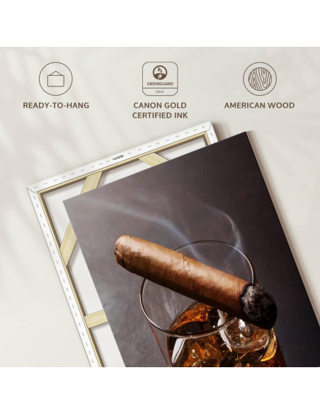 Arte de Pared Lienzo ElephantStock Cigarro en Vaso 30x20 cm