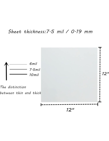 Hojas de Mylar 12x12cm BANLTRE 12 Piezas 7.5 mil PET