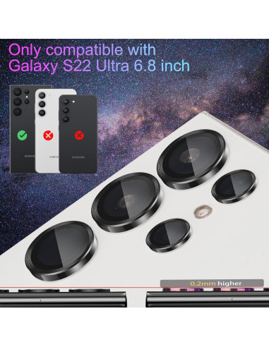 Protector de Lente de Cámara Zevytop para Samsung Galaxy S22 Ultra
