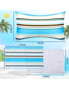 4 Almohadas Inflables de Playa Hollowfly con Fundas Rayas 2