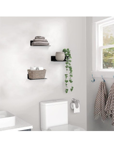 Estante Flotante de Acrílico Luium 22.86x9x6 cm Negro - Juego de 2 2