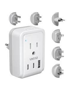 Adaptador de Viaje Universal VINTAR 5 en 1 con 3 USB 17W