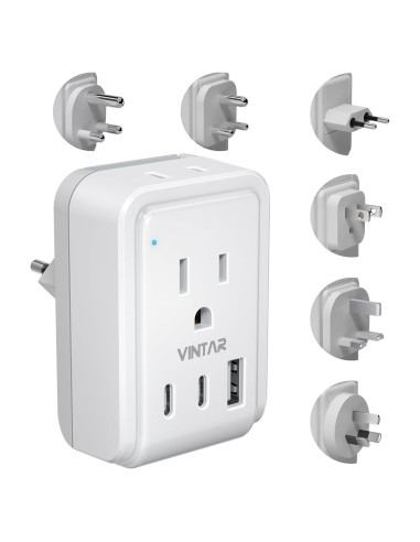 Adaptador de Viaje Universal VINTAR 5 en 1 con 3 USB 17W