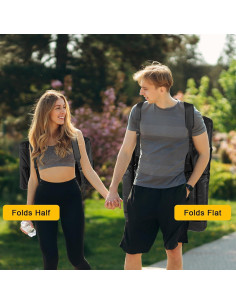 Asiento de Estadio Plegable y Ajustable Yeyeeyyee 57.15 cm Negro 2