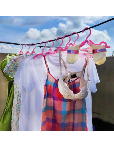 11 Perchas de Viaje Plegables BWXXXR Rosa para Ropa 2