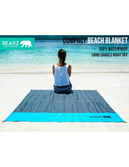 Manta de bolsillo BEARZ Outdoor impermeable 152x140 cm azul