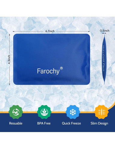 Paquetes de Hielo Reutilizables Farochy 2PCS 17x11cm