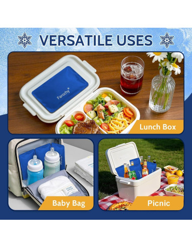 Paquetes de Hielo Reutilizables Farochy 2PCS 17x11cm