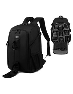 Mochila para cámara DSLR impermeable 27L - 1026 Negro-Gris
